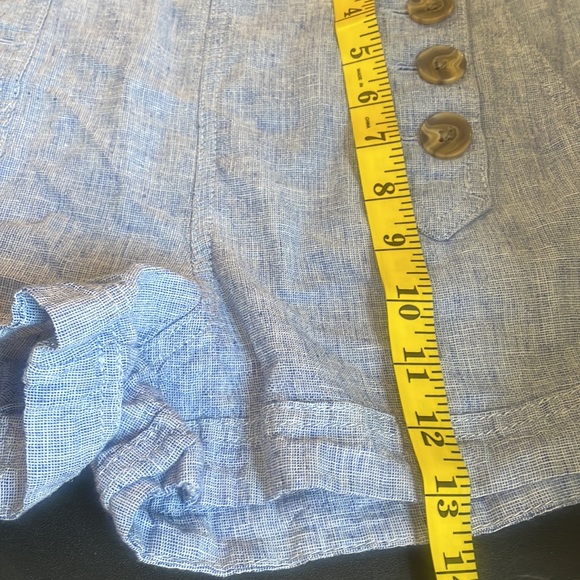 Express sailor shorts,light blue,Linen cotton blend, front buttons, size 4 - Picture 7 of 9